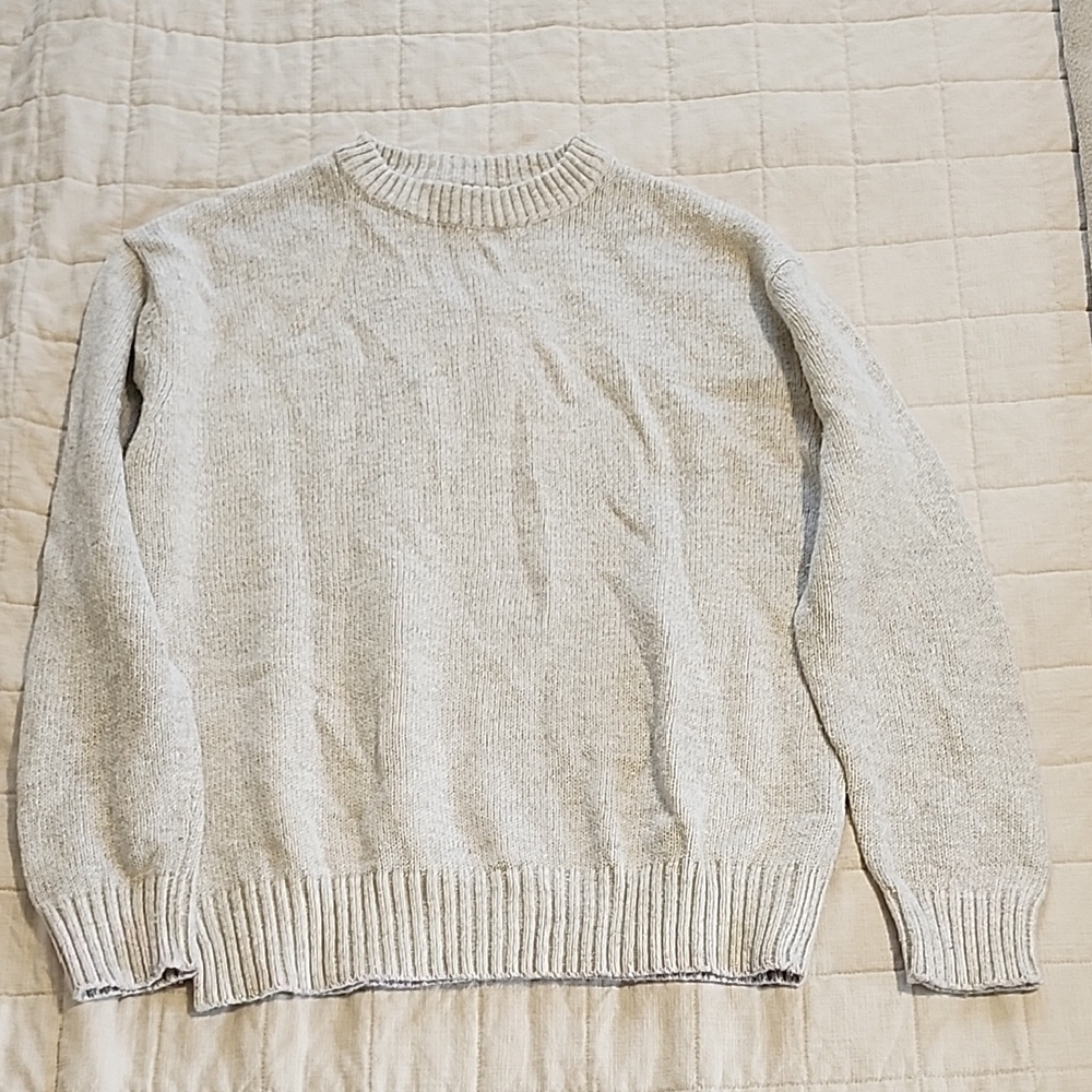 Classic Men's Crewneck Sweater in Cream